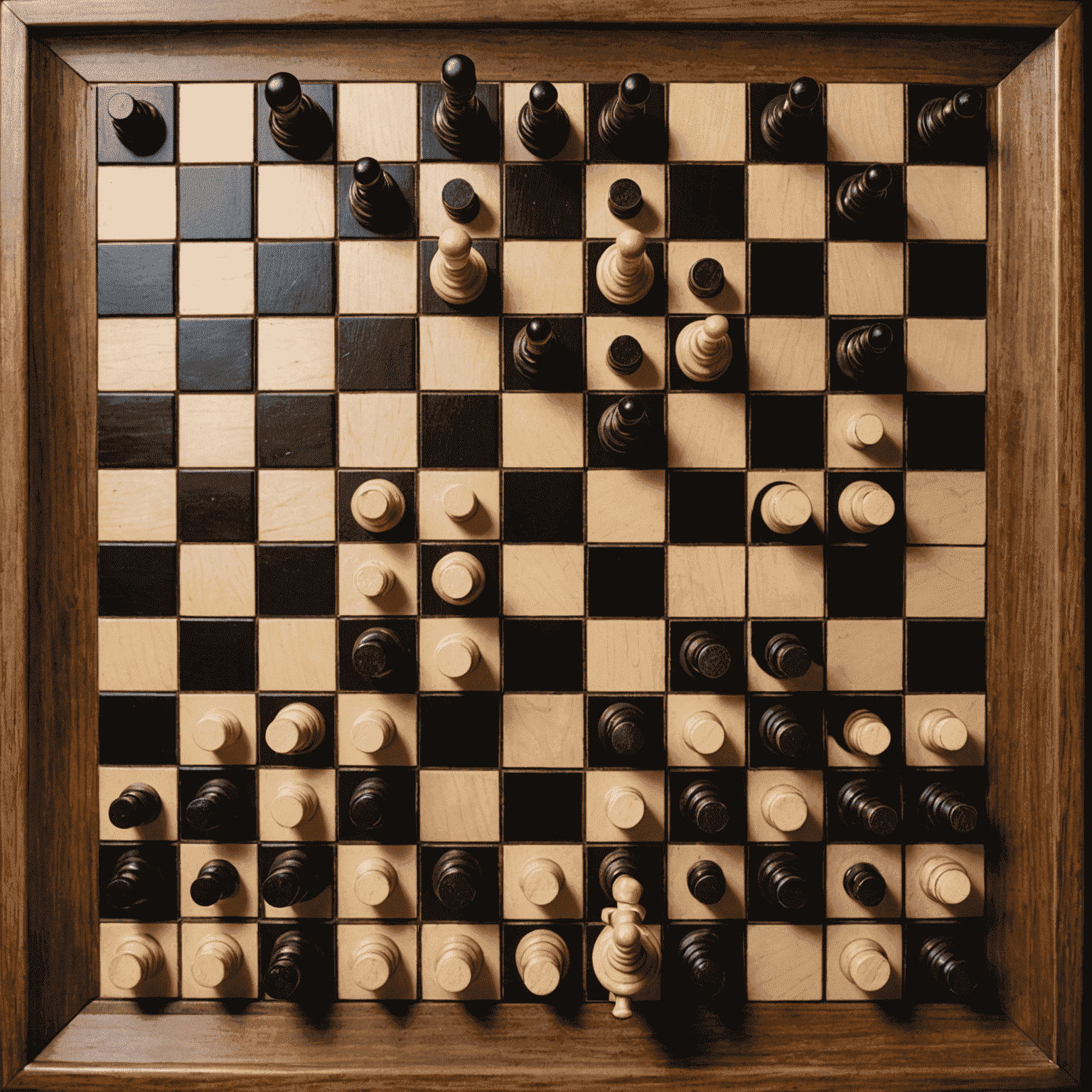 Chessboard with chess pieces representing strategic business planning